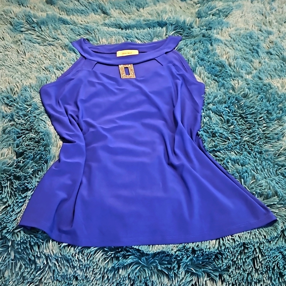 Sleeveless Blue Top